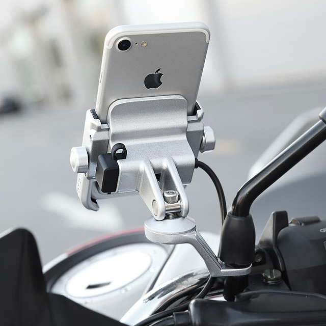 Aluminum Outdoor Riding Motowolf Handlebar Mount Phone Stand Universal Motorcycle Handlebars Mobile Phone Usb Charger