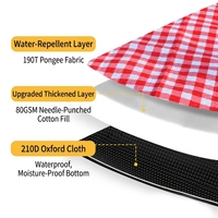 Couverture de pique-nique imperméable pliable, tapis de pique-nique d'extérieur, couverture de plage anti-sable pour le parc, le camping et les voyages