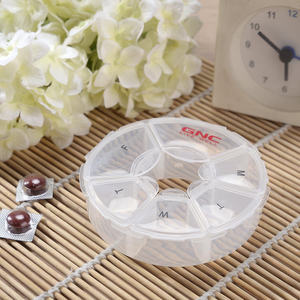 Six Compartment Transparent Portable Pillbox With Cover For Travel Medicine <b>Storage</b> - Product Image 2