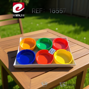 CENICERO Ashtray Set 6Pcs Colorful Plastic Bowls For Outdoor Use - Product Image 2