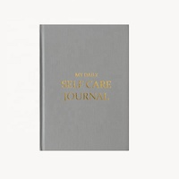 Journal de gratitude en tissu de lin crème bord doré personnalisé Journal avec ruban de soie écriture Eco Notebook A5 Selfcare Journal Version anglaise