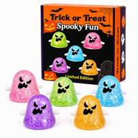 Assortiment de mini jouets moelleux colorés d'Halloween, balles anti-stress Mochi souples à remontée lente pour enfants et adolescents, idéales pour les fêtes