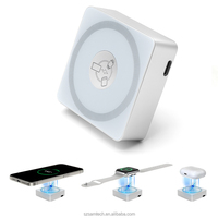 Batterie externe magnétique en aluminium de haute qualité, charge rapide sans fil 15W, câble détachable, personnalisable, promotionnel