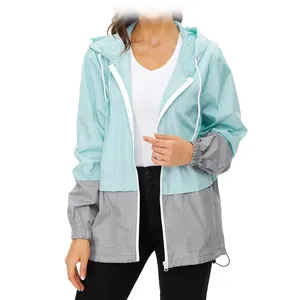 Ladies Waterproof Raincoat Windbreaker Jacket Thin Hooded Bicycle Packable Rain Jacket For Women Travel Active Outdoor