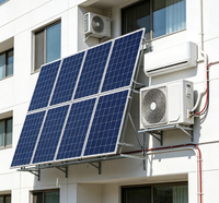 Climatiseur hybride photovoltaïque renouvelable vert hors réseau alimenté par batterie solaire R32 avec télécommande et déshumidification silencieuse