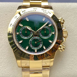 Montre mécanique de luxe de qualité supérieure, 40 mm, VS factory 116508, acier 904, mouvement ETA 4130, épaisseur 12,2 mm, montre panda or vert - Product Image 1
