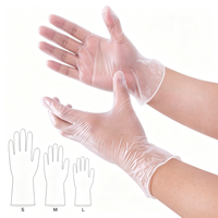 Gants jetables transparents en PVC Jingya 9" 12" à faible teneur en poussière et faibles teneurs en ions, qualité salle blanche, en vinyle, tailles S M L