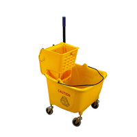 Seau de lavage en PP robuste avec roues, essoreuse pour le nettoyage des sols des magasins d'hôpitaux et des hôtels