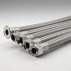 Manguera de ducha de alta resistencia con cubierta trenzada de acero inoxidable 304 y tuerca de latón para accesorios de baño, diseño a prueba de explosiones y anti-fugas de agua. - Product Image 1