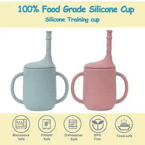 Vasos de Silicona para Niños con Diseño de Dibujos Animados, Plegables, con Pajita, para Beber Vino, Agua, Medir, Plegables, con Succión, para Bebés, para Snacks - Product Image 6