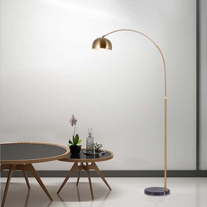 大型アーチデザインゴールド高級メタルフロアランプ卸売大理石ベース北欧モダンスタンディングフィッシングフロアランプ - Product Image 1