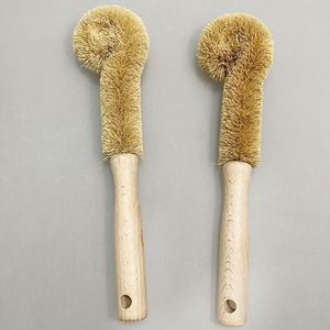 Natural Wooden Long Handle Coconut Fibre Hangable <b>Brush</b> Kitchen Multifunction <b>Bottle</b> Cleaning <b>Brush</b> - Product Image 5
