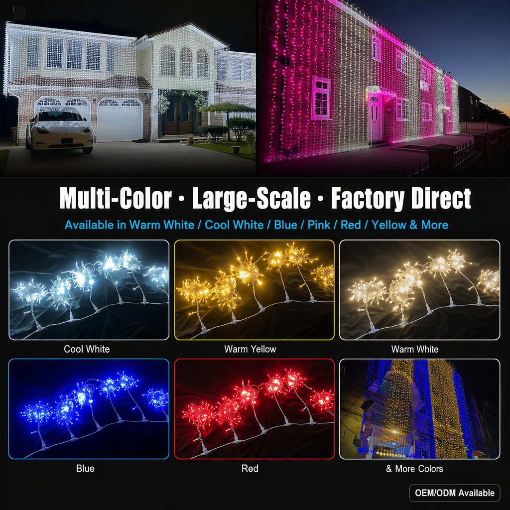 Commercial LED Curtain Fairy String Light Outdoor Waterproof LED Christmas Lights for Wedding Event Landscape Holiday Decoration · image 5