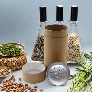 Tube en carton rond biodégradable avec logo personnalisé imprimé, emballage en tube de papier pour sel, sucre, poivre, assaisonnements de cuisine - Product Image 1