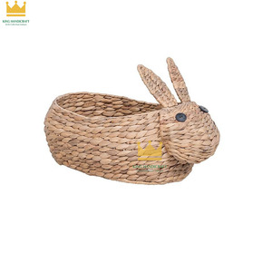 Eco-Friendly Natural Water Hyacinth Kids Rabbit Shape <b>Laundry</b> <b>Basket</b> Toy Storage Solution For Kids Bedroom Organization - Product Image 1