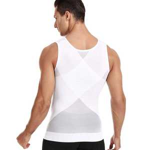Camicia da <span class=keywords><strong>uomo</strong></span> a compressione per Body Shaper gilet snellente aderente <span class=keywords><strong>intimo</strong></span> pancia canotta - Product Image 2