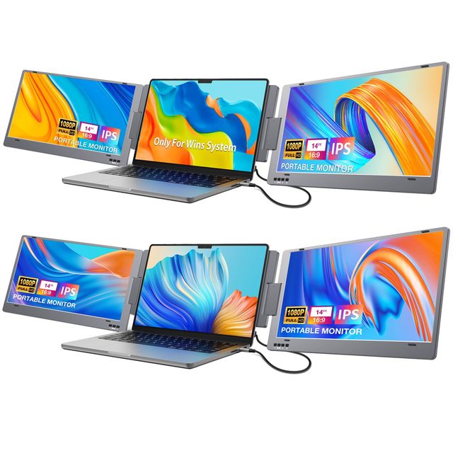 Hot Selling Portable Dual Screen Triple Screen 12''-15'' Display Notebook FHD 1080P External Expansion Screen
