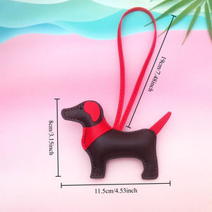 Porte-clés en cuir de luxe en forme de chien de dessin animé, bijoux 3D en forme d'animal, porte-clés Border <span class=keywords><strong>Collie</strong></span>, porte-clés de chien de chasse Kawaii, porte-clés de voiture - Product Image 2