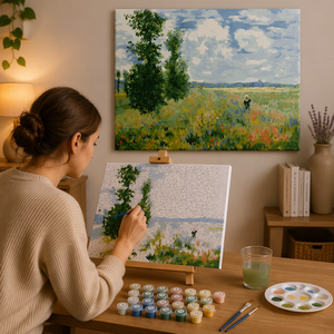 Kit de Pintura por Números, Paisaje de Prado Impresionista para Adultos Principiantes, Pintura Acrílica DIY, 16x20 Pulgadas - Product Image 2