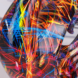 Redeco nghệ thuật nhựa nước chuyển in thiên nga điêu khắc thiên nga bức tượng đầy màu sắc nghệ thuật trừu tượng trang trí cho nhà văn phòng - Product Image 3