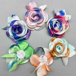 Flores de Tela Hechas a Mano con Técnica Tie Dye 3D, 7cm, para Decorar Cabello, Zapatos, Bolsos y Ropa - Product Image 2