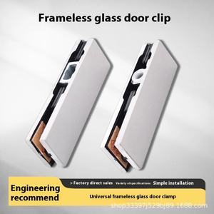<span class=keywords><strong>Pince</strong></span> de porte en <span class=keywords><strong>verre</strong></span> finition satinée en acier inoxydable moderne Installation par vis Clip de porte sans cadre durable Accessoires de fenêtre - Product Image 3