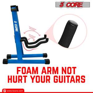 Support double pour guitare Db 5 Core bleu, réglable, robuste, universel, pliable, pour guitare acoustique, électrique, basse, mandoline, violoncelle - Product Image 5