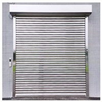 Installez les portes de volet roulant de style perforé, portes enroulées en acier de couleur électrique