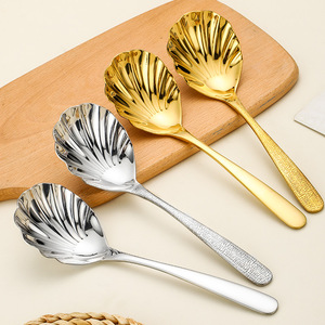 ช้อนเสิร์ฟเปลือกหอยดีไซน์หรูหรา ทำจากสแตนเลส 304 ออกแบบอย่างสร้างสรรค์ เหมาะสำหรับงานปาร์ตี้และโรงแรม - Product Image 5