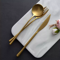 Ensemble de couverts en acier inoxydable 304 de style moderne et luxueux, écologiques et durables pour les restaurants