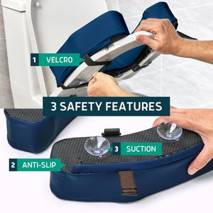 Coussin surélevé pour siège de <span class=keywords><strong>toilette</strong></span> CF en mousse haute densité pour un confort amélioré, rehausseur de siège de <span class=keywords><strong>toilette</strong></span> rembourré post-opératoire pour seniors – MODÈLE FIRM - Product Image 4