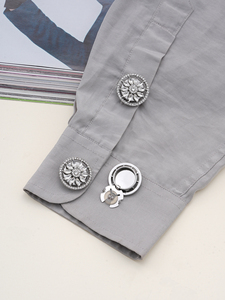 Mancuernillas de Alta Calidad Ecológicas de 25 mm con Pedrería <span class=keywords><strong>para</strong></span> <span class=keywords><strong>Camisas</strong></span> y Vestidos de Mujer, Accesorios de Marca de Ropa - Product Image 4