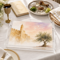 Judaica Wasch becher mit goldenen Griffen-Transparenter Lucite Kiddush Cup für jüdischen Schabbat, Pessach & Holiday Jewish