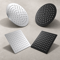 Pommeau de douche pluie SUS304 10 pouces chromé miroir, à fixation supérieure, débit élevé, sortie unique, pour projets hôteliers et salles de bain