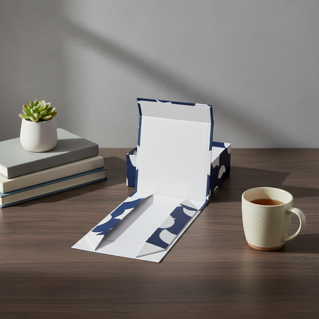 Custom Paper Box Custom Foldable Rigid Gift Box with Magnetic Closure Collapsible Design Embossing Matt Lamination Gold Liner