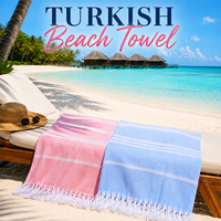 Custom Luxurious Style Premium High Quality Super Breathable Ultra Soft Durable Polyester Cotton Turkish Beach Towel