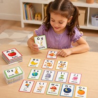 Juego de Tarjetas de Aprendizaje ABC con Palabras Ilustradas para Maestros de Preescolar y Familias, Tarjetas Magnéticas de Aprendizaje del Alfabeto