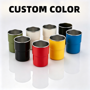 Taza de Café Apilable de Acero Inoxidable 304 para Pedidos al por Mayor, 300ml, Reutilizable, de Metal, para Café, Cerveza, Camping, Hogar y Catering - Product Image 3