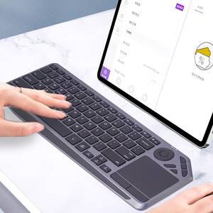 Bàn phím không dây 78 phím siêu mỏng với bàn di chuột tích hợp cho kết nối Bluetooth 4.2 & 2.4G hiệu quả để sử dụng máy tính để bàn - Product Image 3