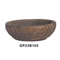 Bol décoratif rustique en bois artisanal, plateau central en bois naturel pour table basse, étagère et décoration intérieure