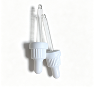 En stock – Bouchon à vis en plastique côtelé avec bulbe en caoutchouc, compte-gouttes anti-fuite pour flacon d'huile essentielle, de sérum ou de cosmétique
