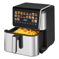 Friteuse à air 9L la plus vendue, vente en gros d'usine, en acier inoxydable, panneau tactile unique, pour repas en famille, four de cuisine