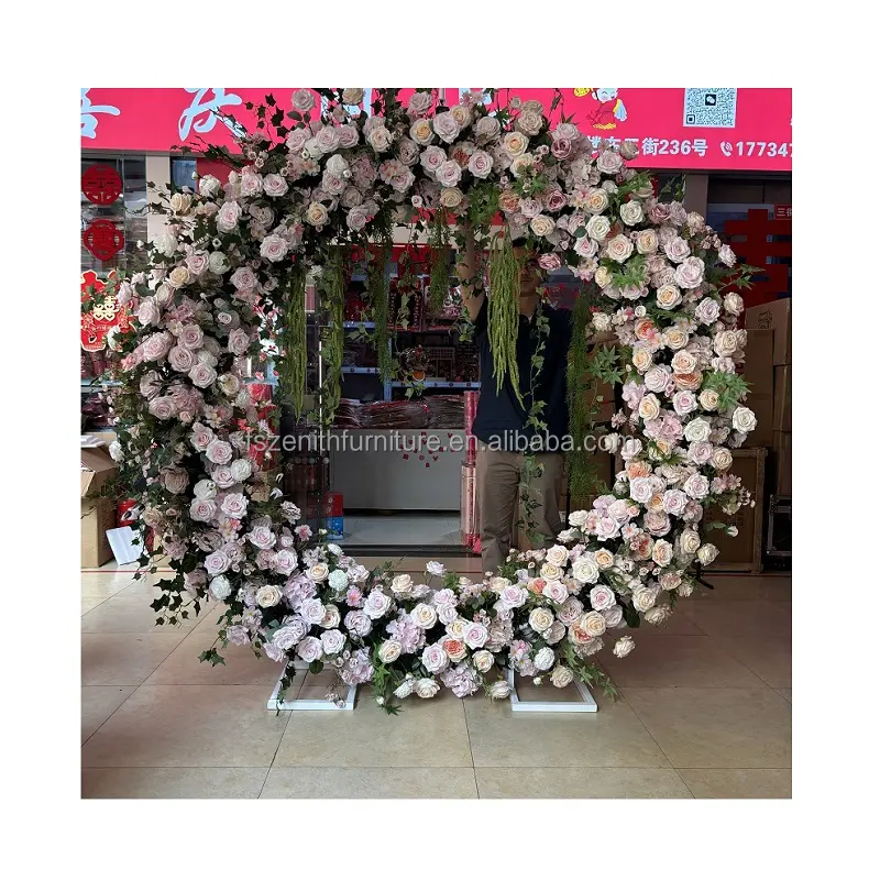 Backdrop flower runner decorations metal stand floral arch artificial wedding arch flowers