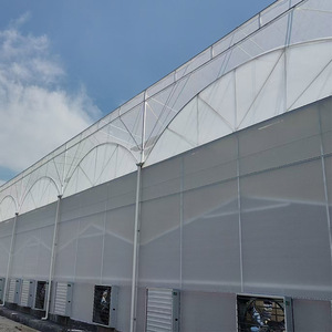 Serres agricoles multi-spans avec ventilation pare-soleil et systèmes hydroponiques recouvertes de films PE/PO à vendre - Product Image 3