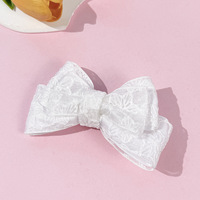 Barrette à cheveux Daou en polyester souple avec nœud en dentelle, élégante et rétro, pour femme, idéale pour les fêtes