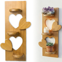 Nouveauté : Étagère murale triangulaire créative et écologique pour arrangement floral, en bois artisanal, pour la maison