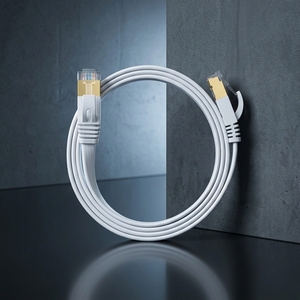 <span class=keywords><strong>Cable</strong></span> de Red Plano CAT7 con Revestimiento de PVC Duradero, Cobre Libre de Oxígeno, <span class=keywords><strong>Cable</strong></span> de <span class=keywords><strong>Internet</strong></span> de Alta Velocidad para Cámaras de Seguridad, Sistema IP, WiFi - Product Image 1