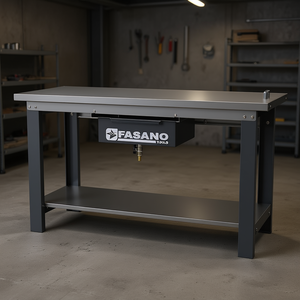 FASANO <b>Steel</b> <b>Workbench</b> 136cm B1.5 Heavy Duty Industrial Workshop Table With Storage Shelf - Product Image 3