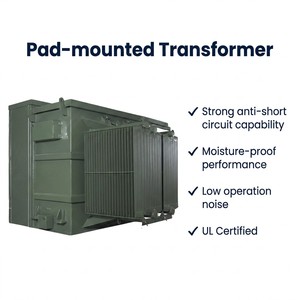 Trasformatore trifase a bagno d'olio da 630KVA 33KV per montaggio su pad, resistente, con opzione antideflagrante per l'alimentazione elettrica mineraria - Product Image 1