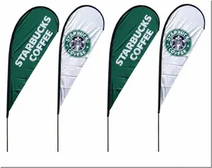 Custom Printing Advertising Outdoor Teardrop Flag Guangdong Manufacture Beach Flag With Aluminum Stand